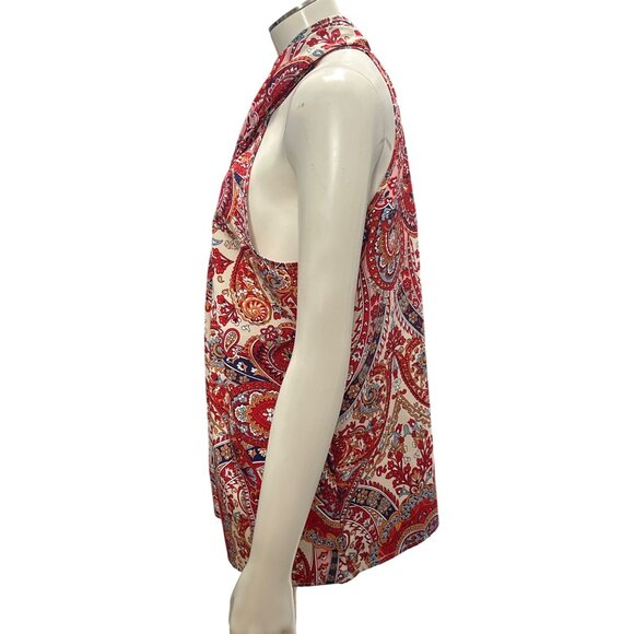 CCC Boho Halter Crisscross Scarf Retro Paisley Blouse Vintage Inspired Style Lg - Picture 3 of 9